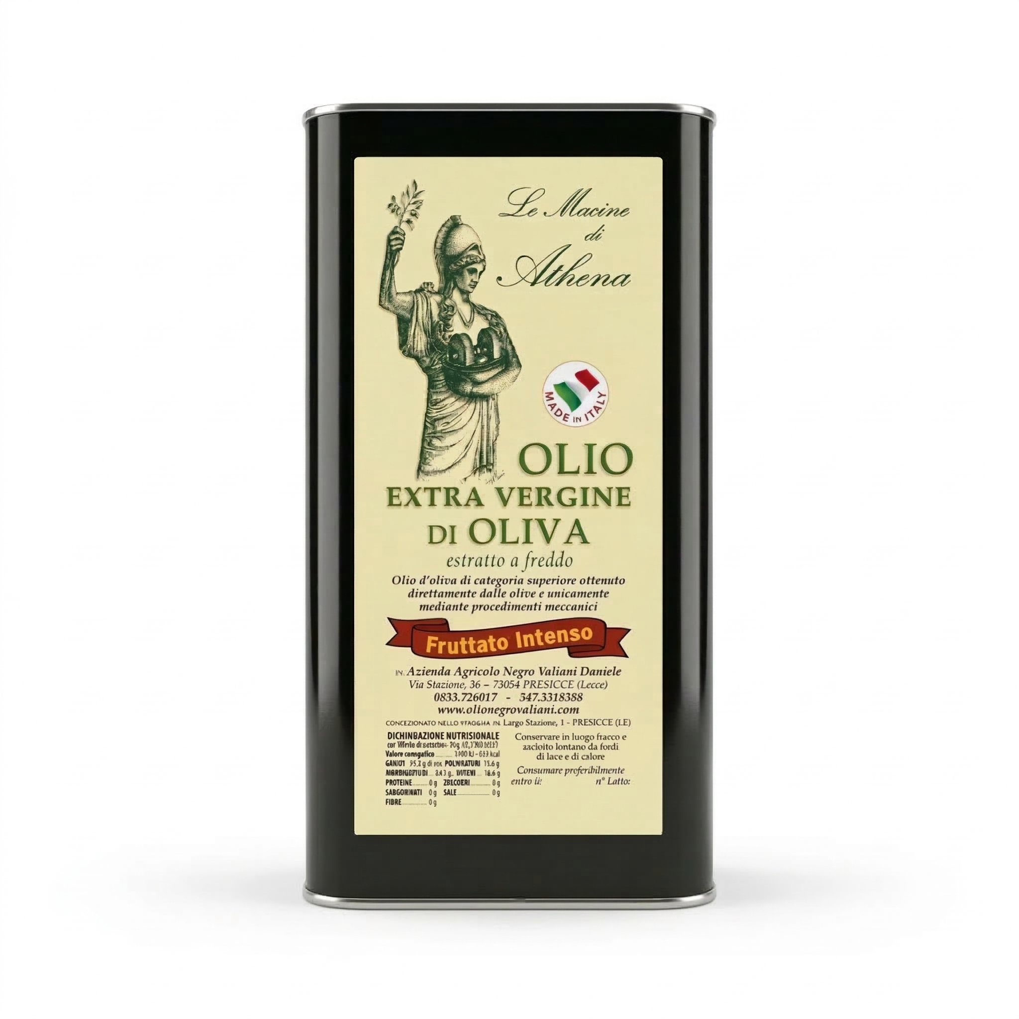 Lattina INT def Olio EVO Fruttato Intenso Negro Valiani - 3 L - Lattina - immagine 1