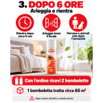 Bomba insetticida per cimici da letto, aerosol autosvuotante per camere e ambienti: ONE SHOT 150 ml - immagine 5